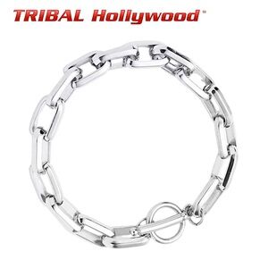 NEW Tribal Rebel Titanium Stainless Steel 9MM Thick Link Bracelet 7.5”